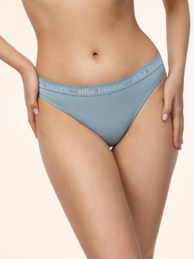 alla buone 1017AB Трусы стринги бесшовные Seamless Logo средней посадки в рубчик