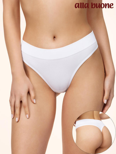 alla buone 1126AB Трусы стринги Seamless средней посадки бесшовные в рубчик
