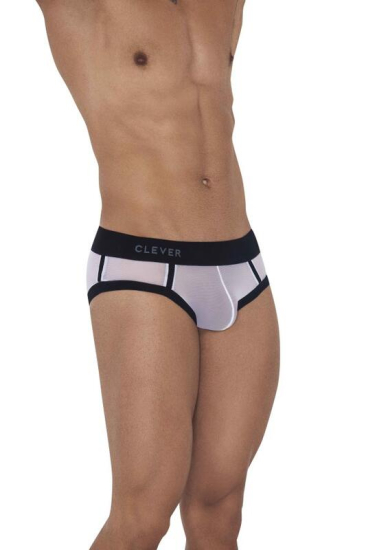 clever Мужские трусы джоки белые с черной резинкой Clever CULT JOCKSTRAP 123801