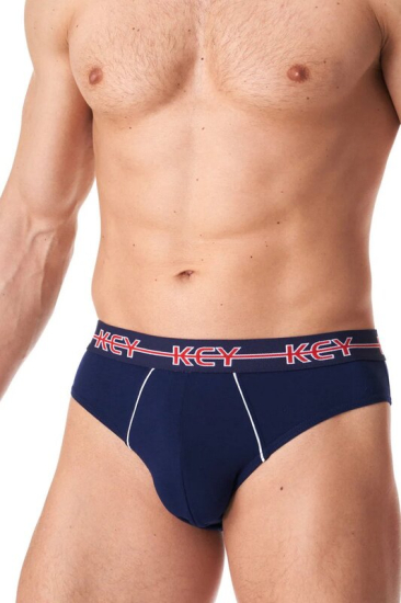 key MPP 177 B23 Трусы слипы 2 шт. в упаковке размер L т. Синий + серый