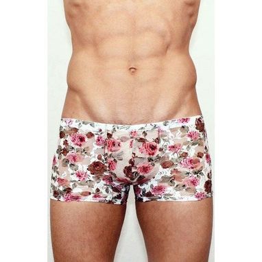 Romeo Rossi Мужские трусы боксеры белые с розами Romeo Rossi Boxer RR00227