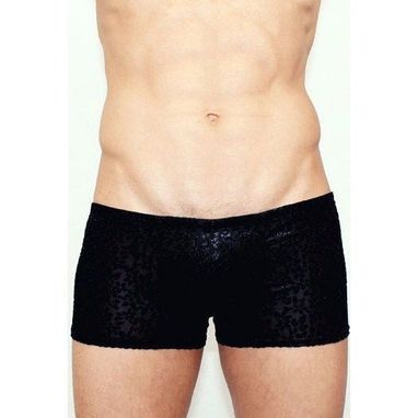 Romeo Rossi Мужские трусы боксеры черные прозрачные в цветок под велюр Romeo Rossi Black Boxer RR00223