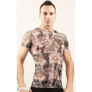 Romeo Rossi Мужская футболка прозрачная леопардовая Romeo Rossi Leopard RR00506