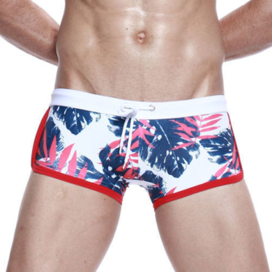 Seobean Мужские плавки боксеры синие с белым поясом Seobean Surf Swim Boxers