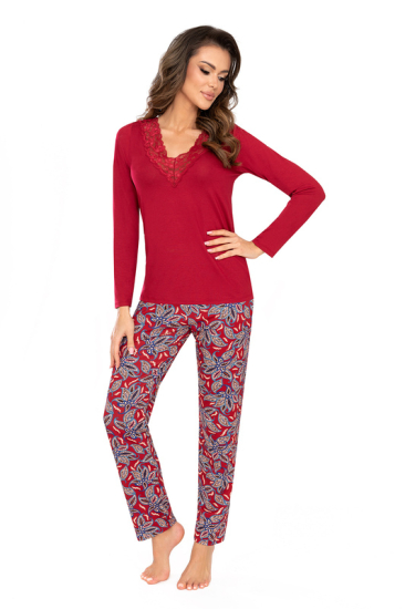 donna Rita long pyjamas Пижама из однотонной кофты и прямых брюк с принтом